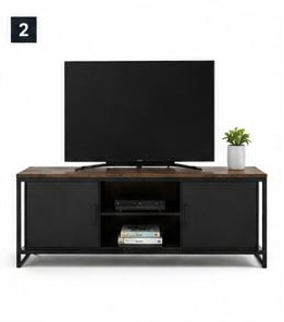 Rack de TV Modelo D - Línea Puerta Metal, Centro Abierto